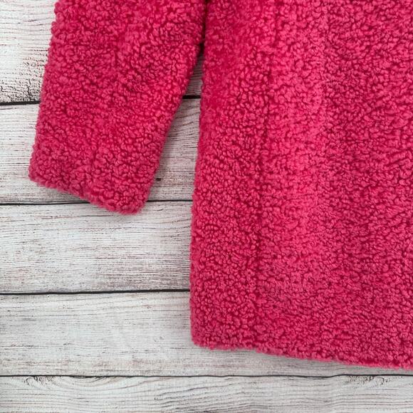 Sam Edelman Faux Fur Curly Oversized Collar Coat Women's Medium Pink NEW $180 - Picture 15 of 16